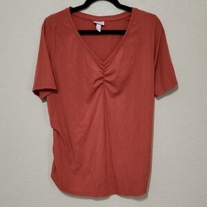 Isabel Maternity by Ingrid & Isabel Red Ruched Blouse